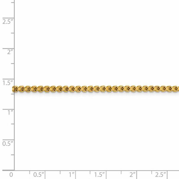 2.4mm 14k Yellow Gold Diamond Cut Round Box Chain Necklace, 24 Inch - Picture 5 of 9